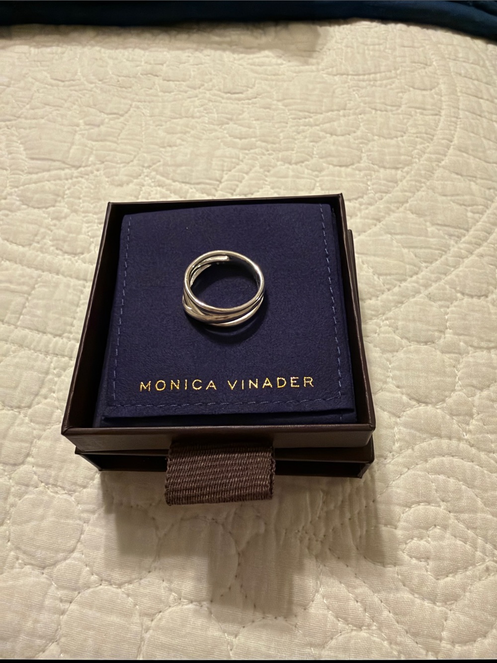 MONICA VINADER Polished Silver Interlinked Band